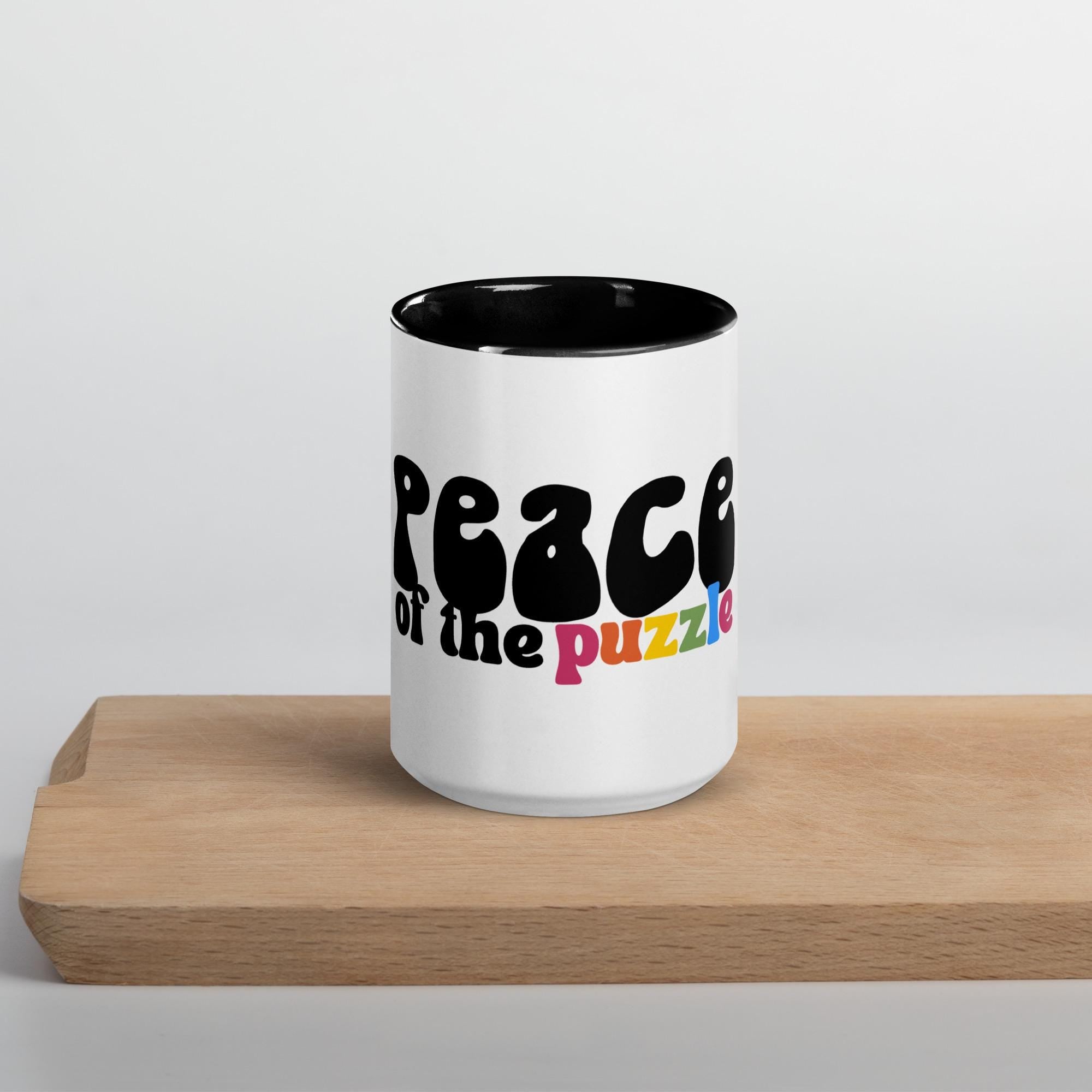 Peace of the Puzzle Autism Awareness Mug with Color Inside