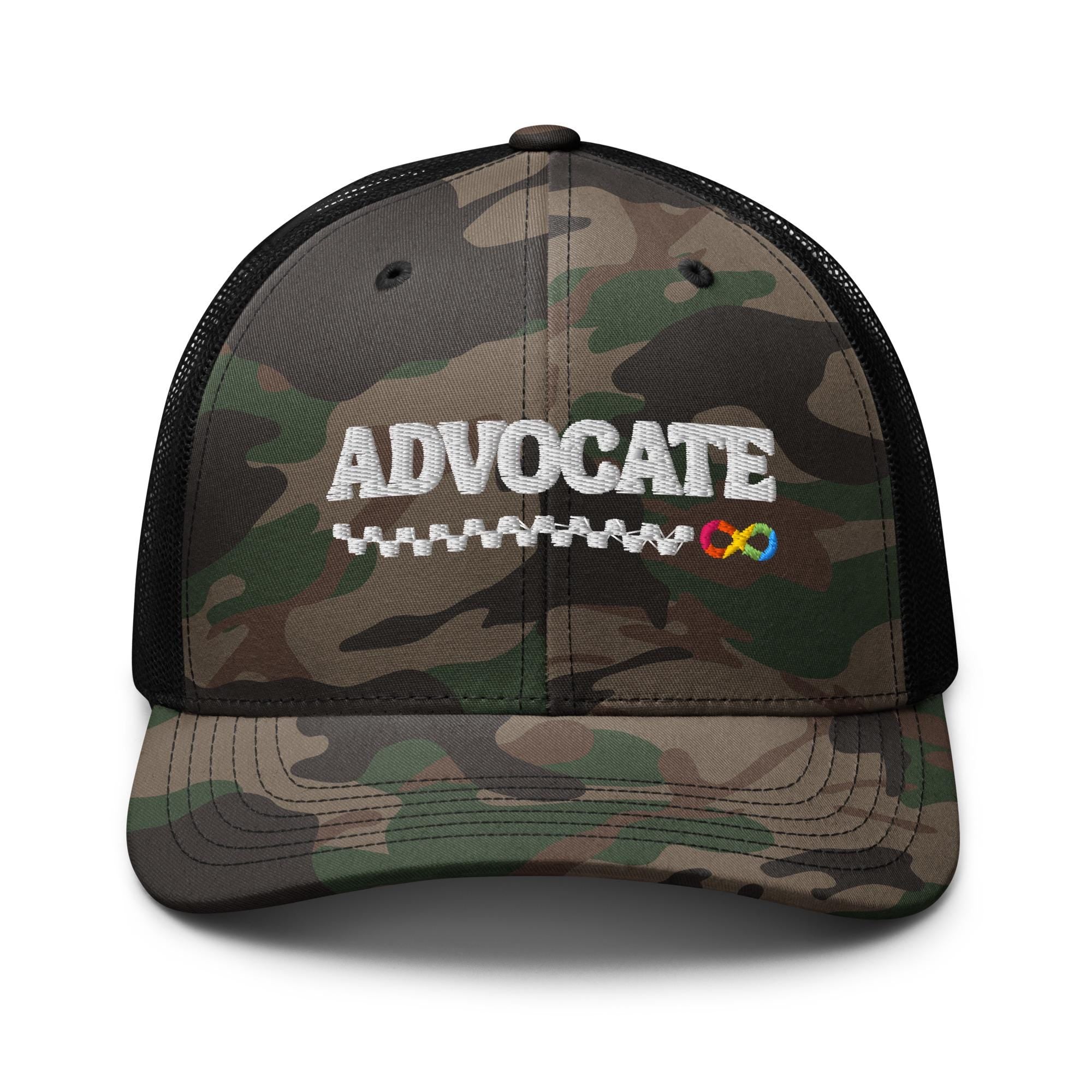 Advocate Autism Awareness Camouflage trucker hat