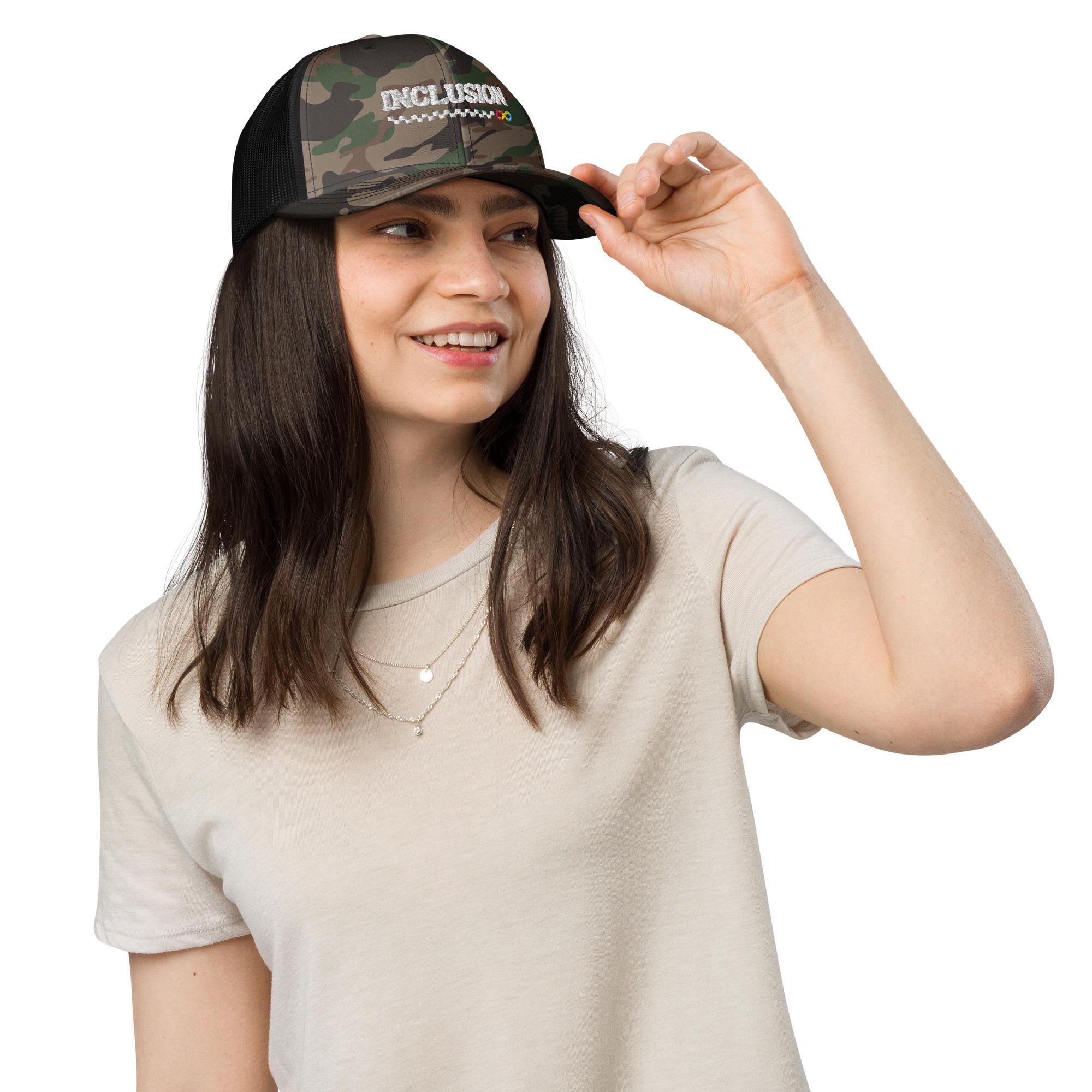 Inclusion Autism Awareness Camouflage trucker hat