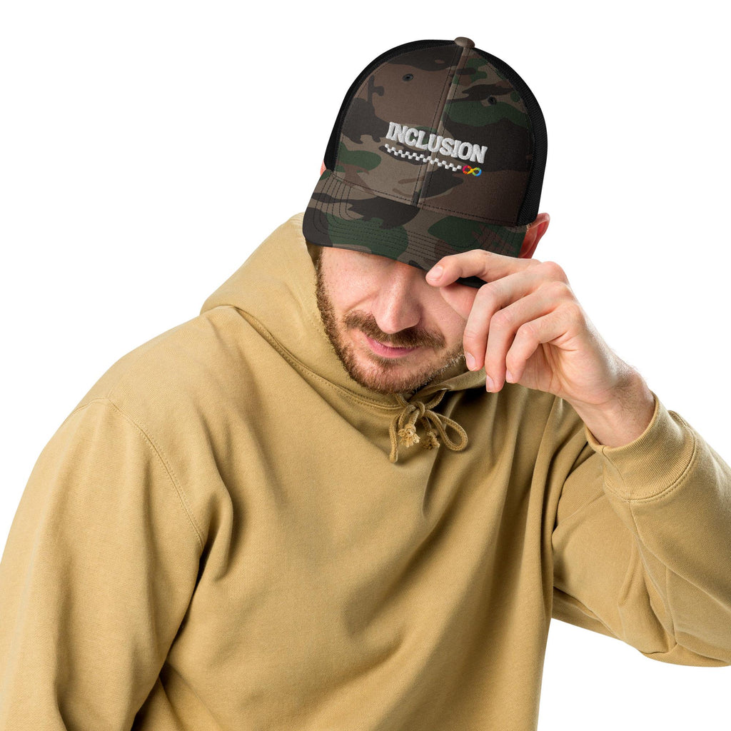Inclusion Autism Awareness Camouflage trucker hat