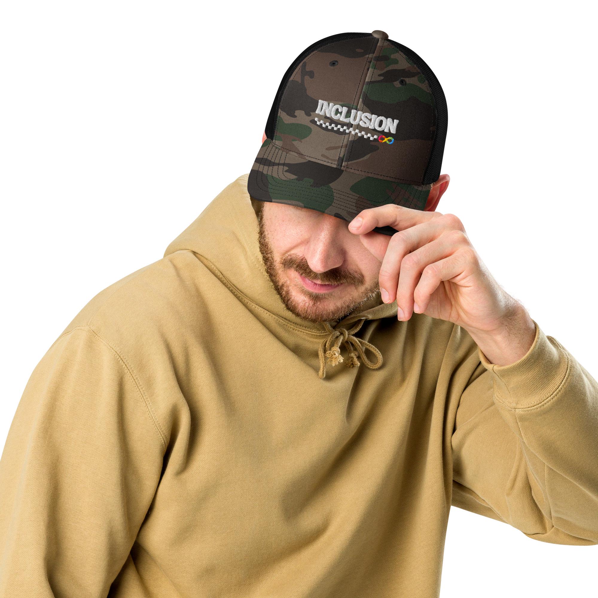 Inclusion Autism Awareness Camouflage trucker hat