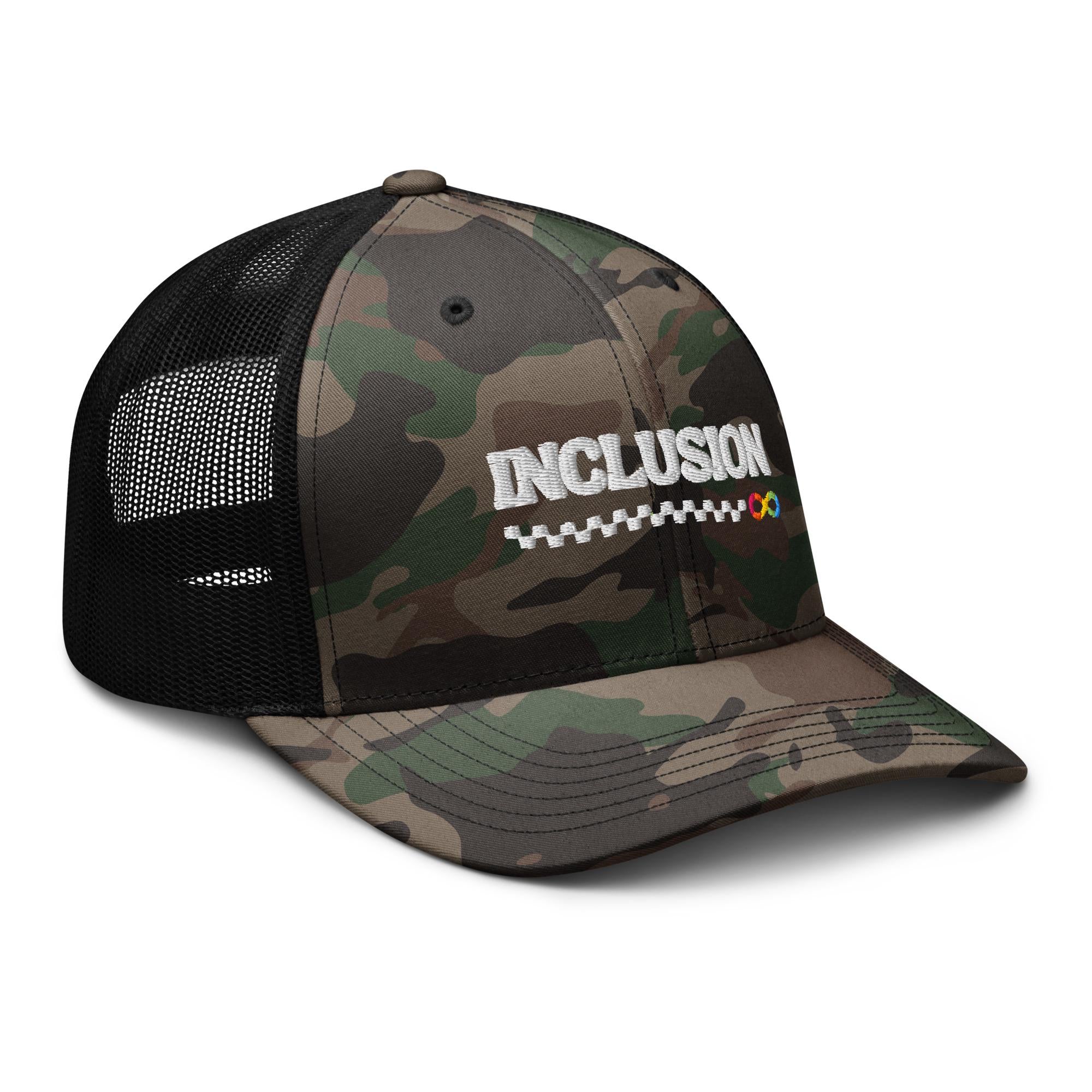 Inclusion Autism Awareness Camouflage trucker hat