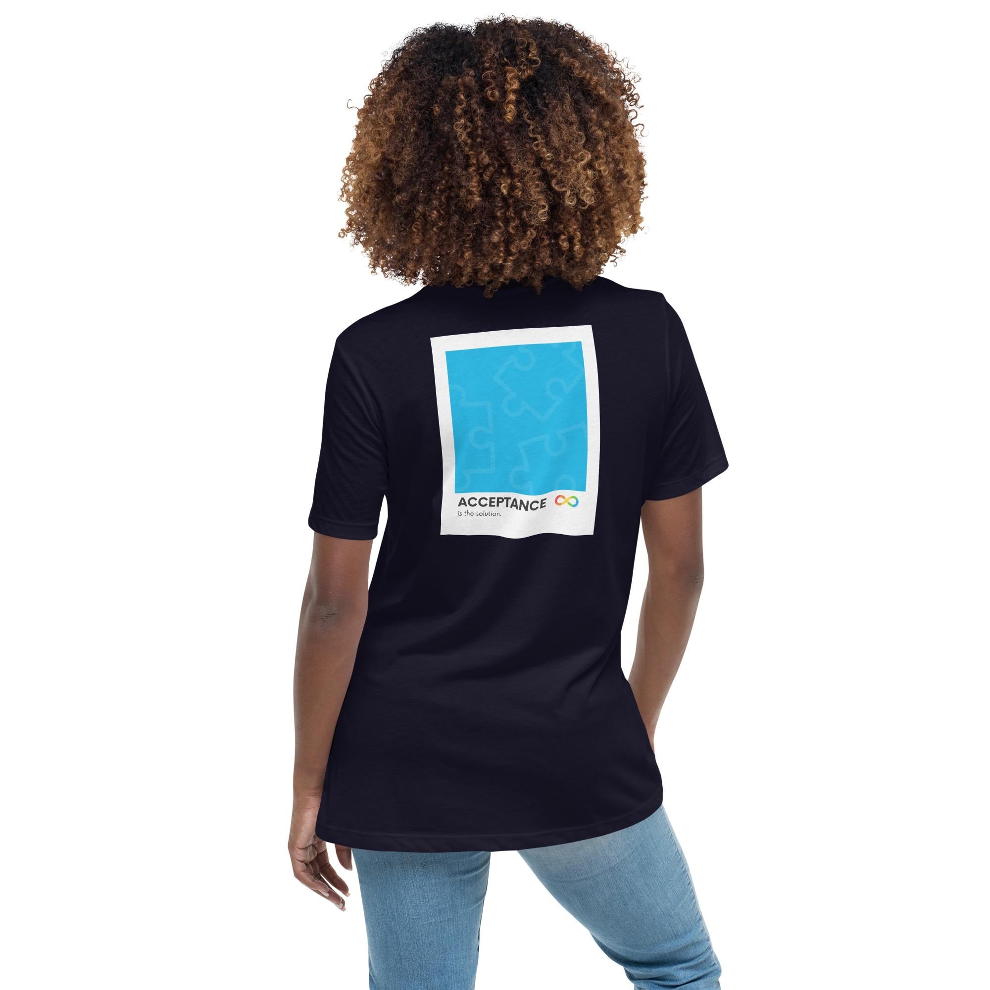 Acceptance is the Solution Autism Awareness Women's Relaxed Tee