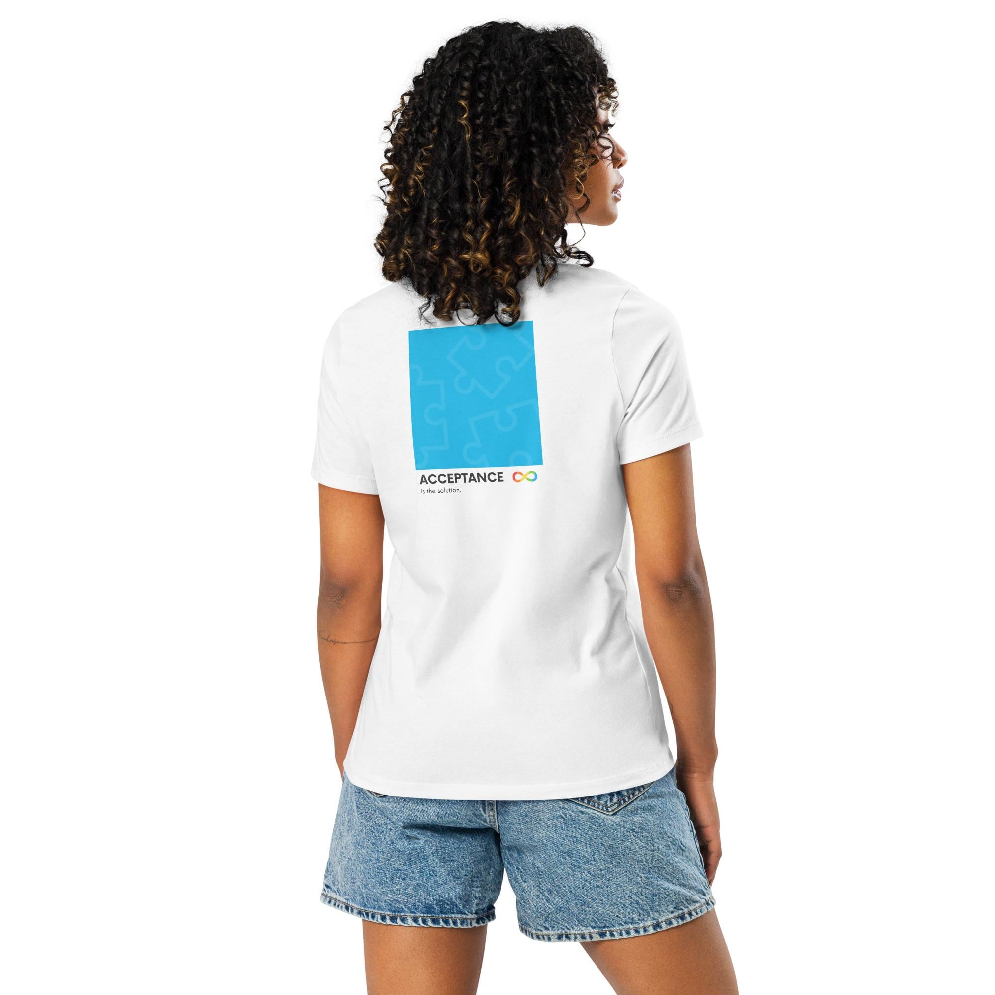 Acceptance is the Solution Autism Awareness Women's Relaxed Tee