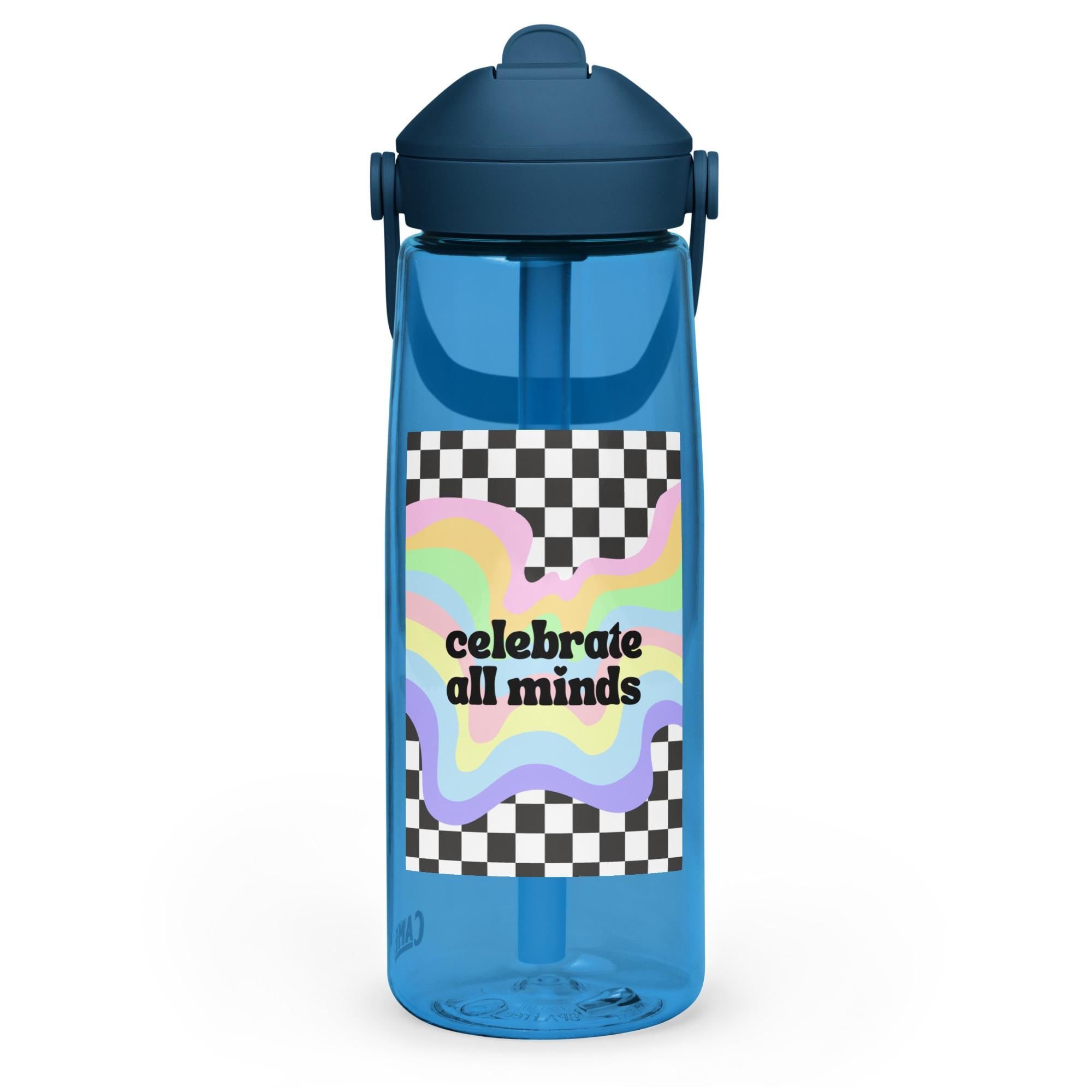 Celebrate all Minds Flip straw water bottle