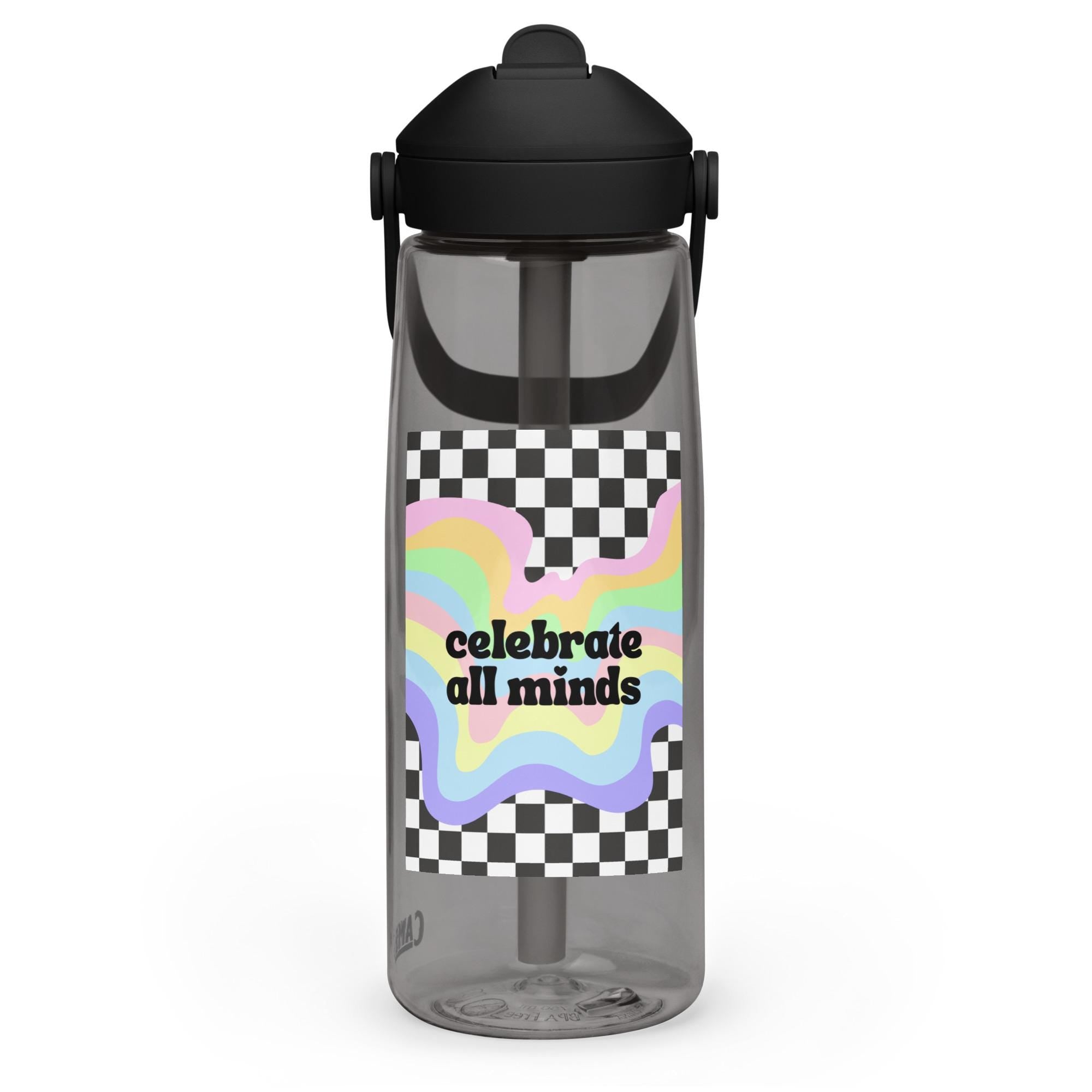 Celebrate all Minds Flip straw water bottle