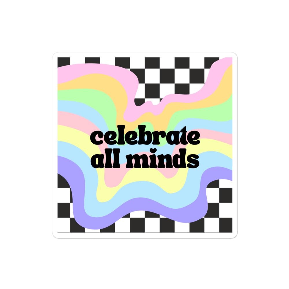 Celebrate all Minds Autism Awareness Bubble-free stickers