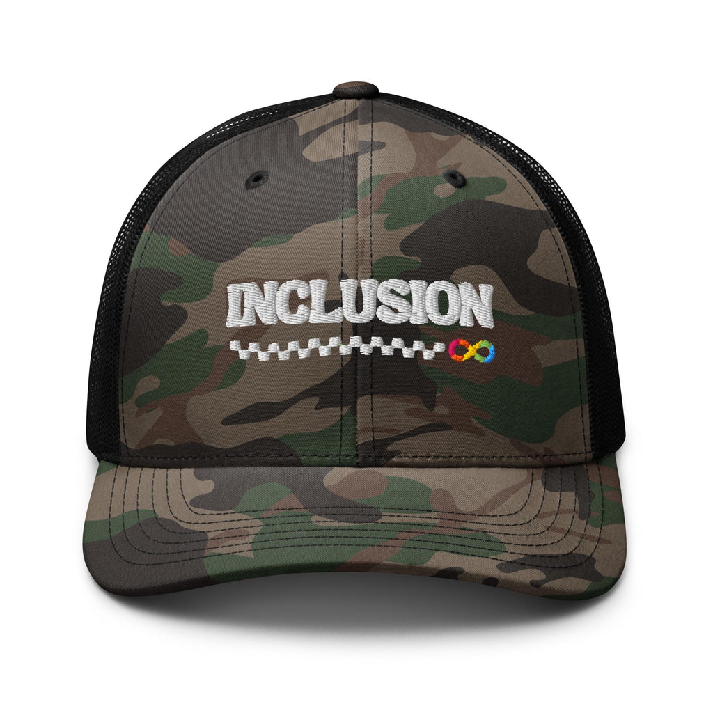 Inclusion Autism Awareness Camouflage trucker hat