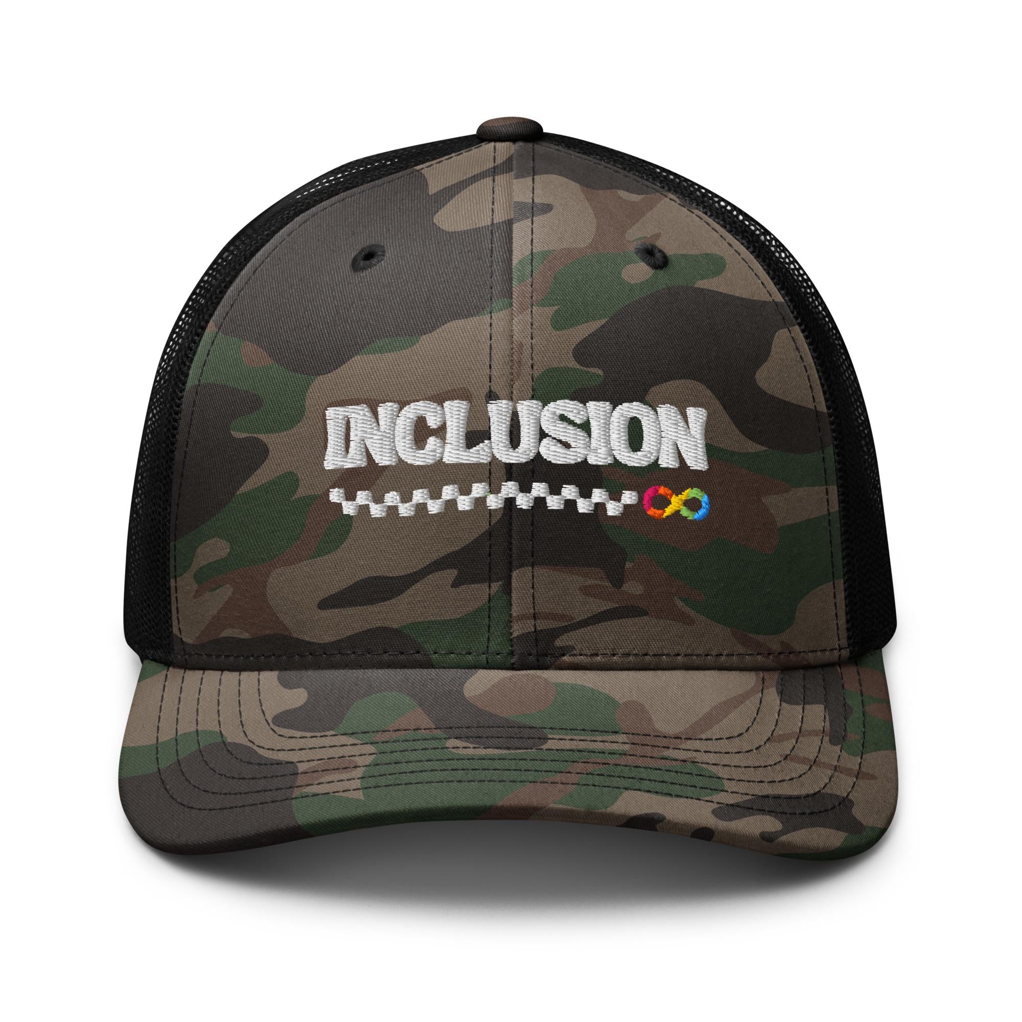 Inclusion Autism Awareness Camouflage trucker hat