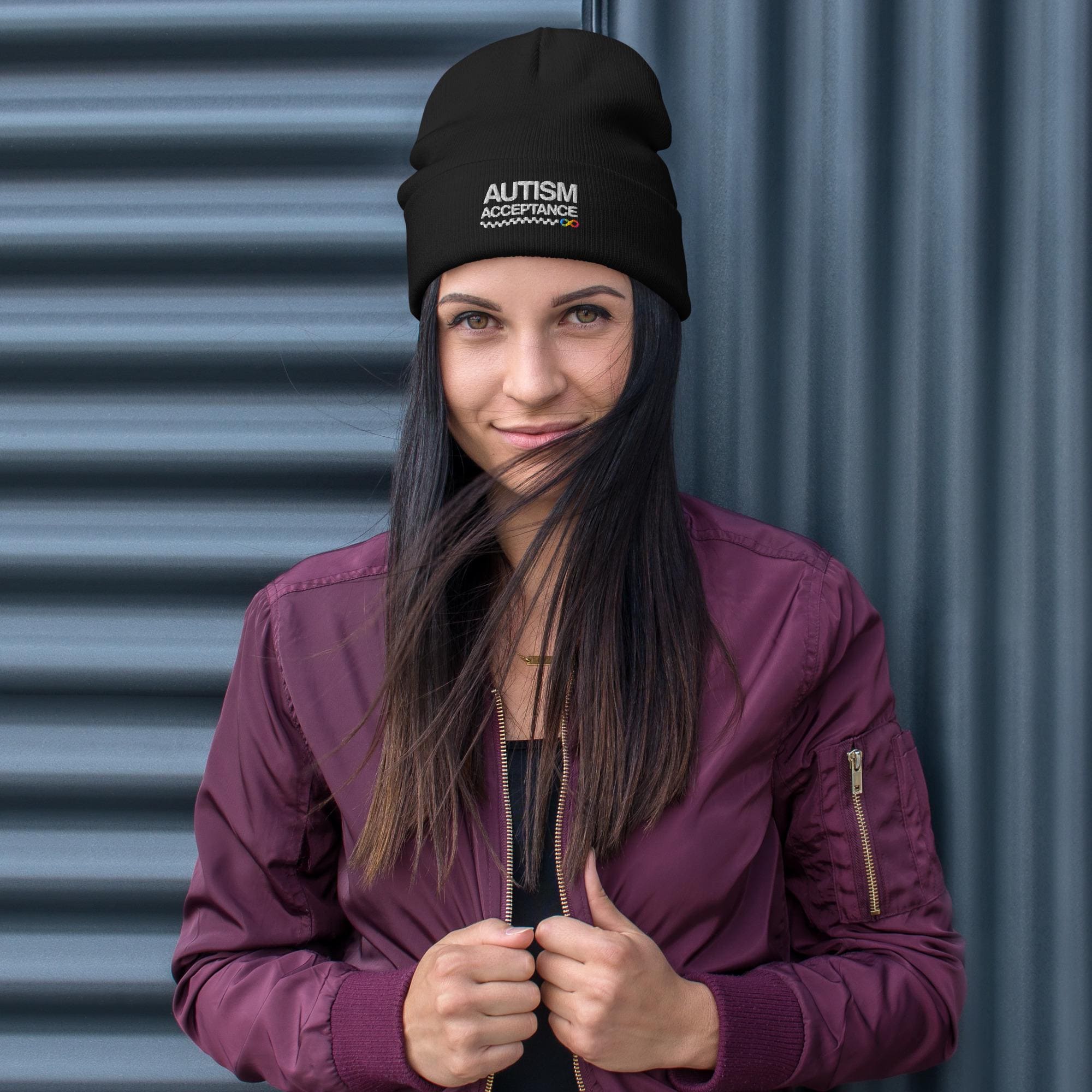 Autism Acceptance Embroidered Beanie